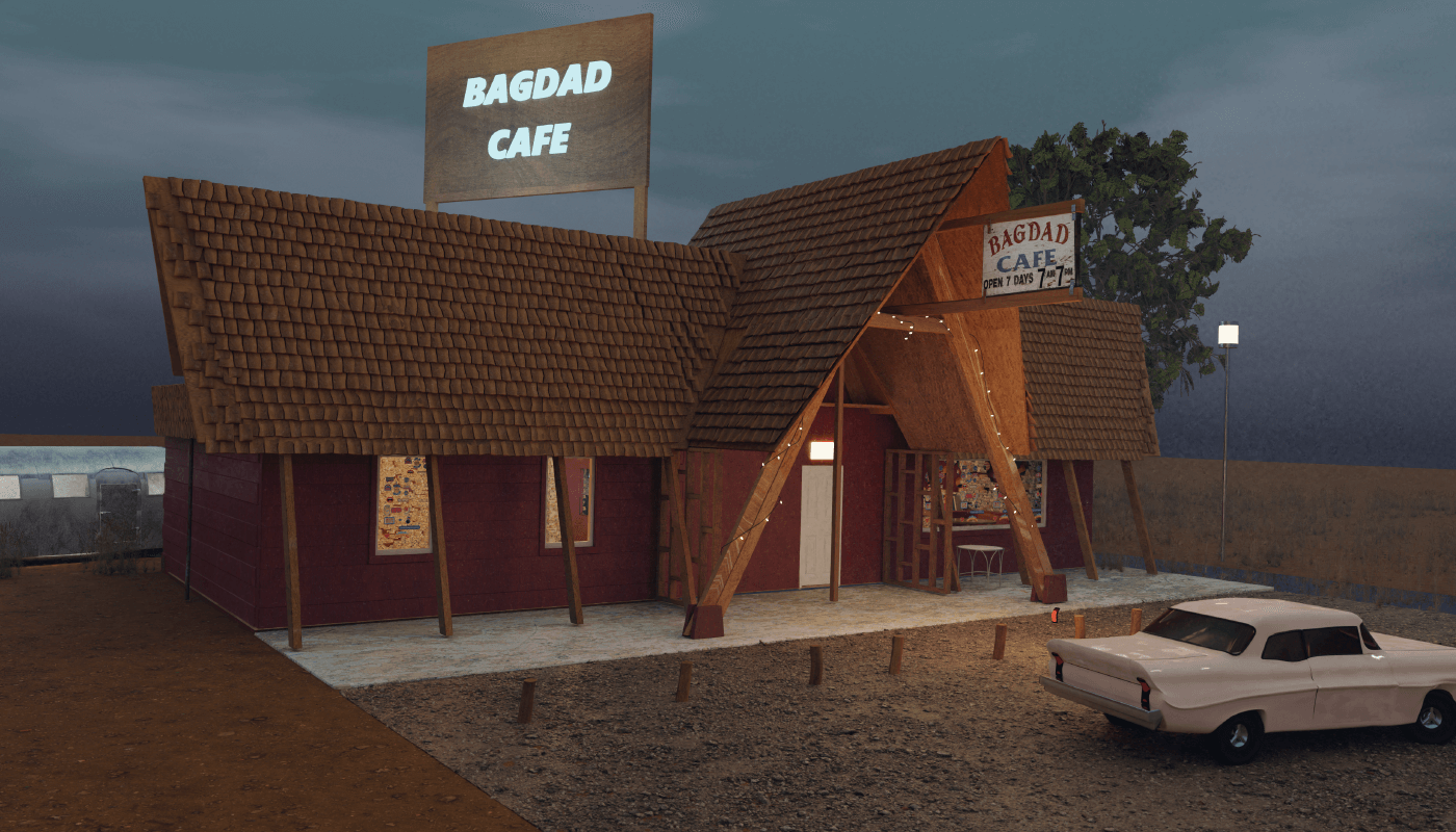 Conception 3D Bagdad Café - gallerie metaverse NFT