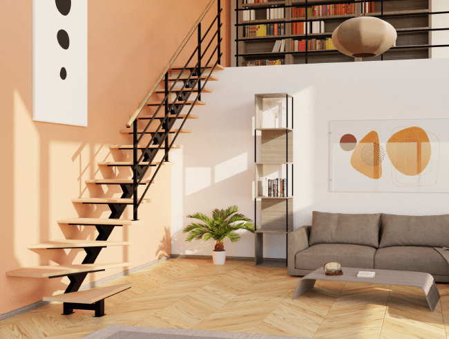 Création de visuel d'ambiance 3D salon et escalier Création de visuel d'ambiance 3D salon et escalier