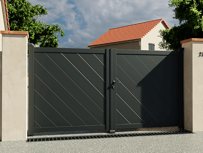 Portail battant - modélisation 3D - visuel d'ambiance Portail battant - modélisation 3D - visuel d'ambiance